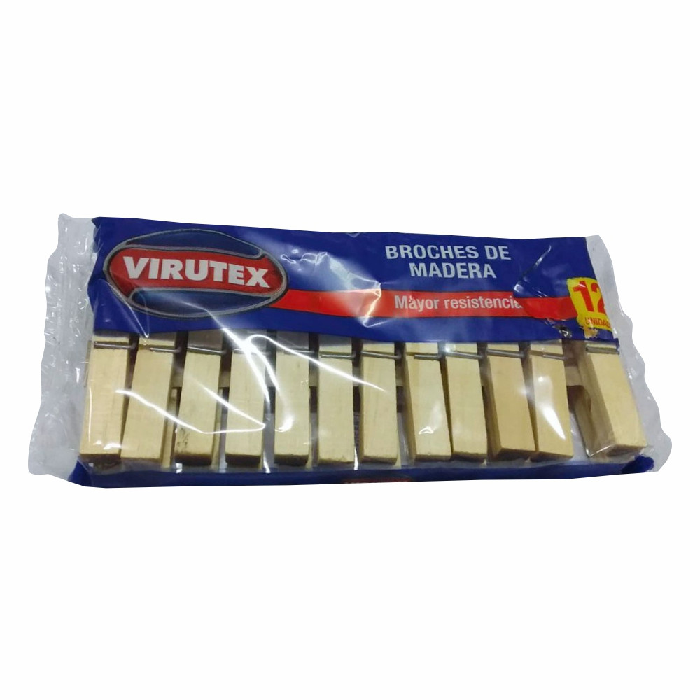 PINZAS DE MADERA VIRUTEX P/ ROPA