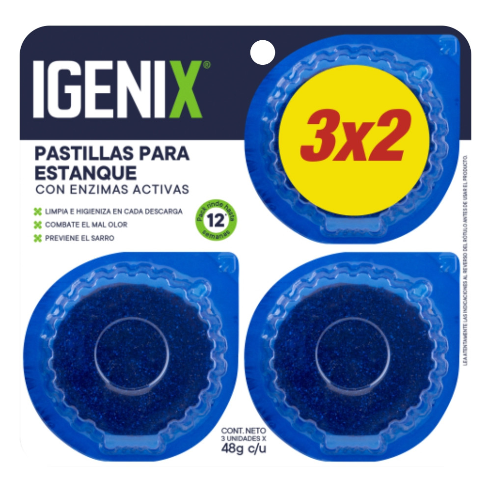 PASTILLA ESTANQUE IGENIX AZUL X 3 Un. 48GRS