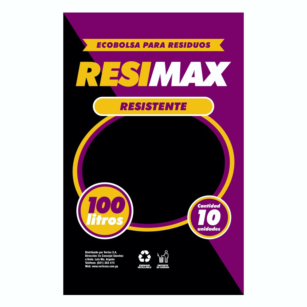 BOLSAS DE BASURA RESIMAX RESISTENTE 100LTS