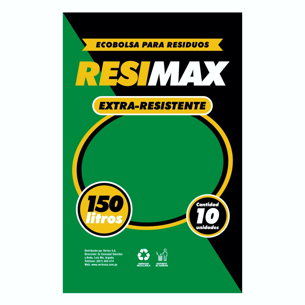 BOLSAS DE BASURA RESIMAX EXTRA RESIST. 150LTS