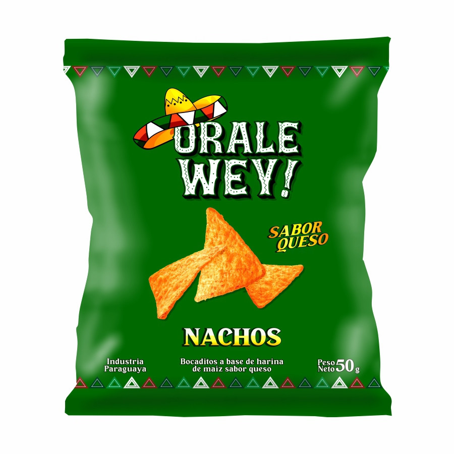 ORALE WEY NACHOS SABOR QUESO 50GRS