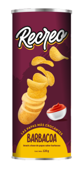RECREO PAPAS TUBO SABOR BARBACOA 120G
